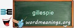 WordMeaning blackboard for gillespie